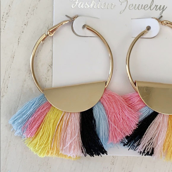 Colorful Tassel Earrings - Picture 2 of 3